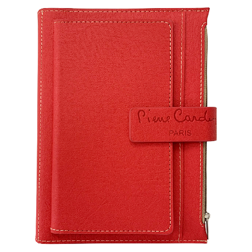 Записная книжка Pierre Cardin в обложке, красная, 21,5 х 15,5, 3,5 см