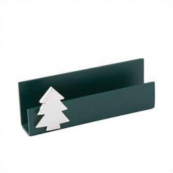 Подставка для визиток "Елочка", металл, магнит, темно-зеленая