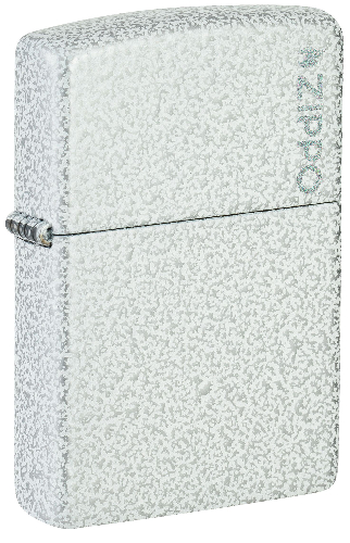 Зажигалка ZIPPO Logo с покрытием Glacier, латунь/сталь, белая, матовая, 38x13x57 мм