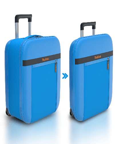 Чемодан складной Rollink Aura 55x40x20 см, 2 колеса, синий