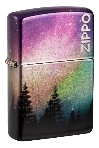Зажигалка ZIPPO Colorful Sky с покрытием 540 Tumbled Chrome, латунь/сталь, разноцветная, 38x13x57 мм