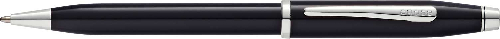 Шариковая ручка Cross Century II Black lacquer, черный лак с отделкой родием