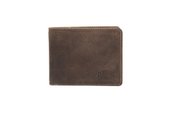 Бумажник KLONDIKE «Peter», натуральная кожа в темно-коричневом цвете, 12 х 9,5 см