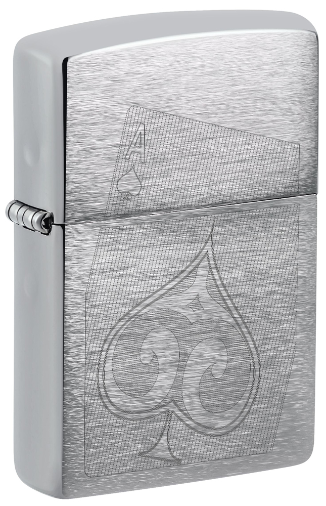 Зажигалка ZIPPO с покрытием Brushed Chrome, латунь/сталь, серебристая, матовая, 38x13x57 мм