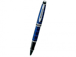 Ручка роллер Waterman модель Expert синяя с серебр.