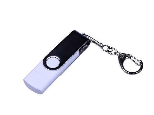 USB 2.0/micro USB/Type-C- флешка на 64 Гб c поворотным механизмом