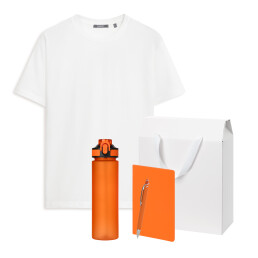 Набор с одеждой KRIS (футболка, бутылка, блокнот, ручка), оранжевый