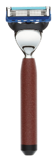 Станок для бритья IL Ceppo, FUSION, алюминий, никелированная латунь, красно-черный матовый цвет