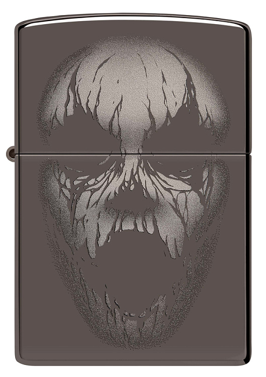 Зажигалка ZIPPO Screaming Monster с покрытием Black Ice®, латунь/сталь, черная, 38x13x57 мм