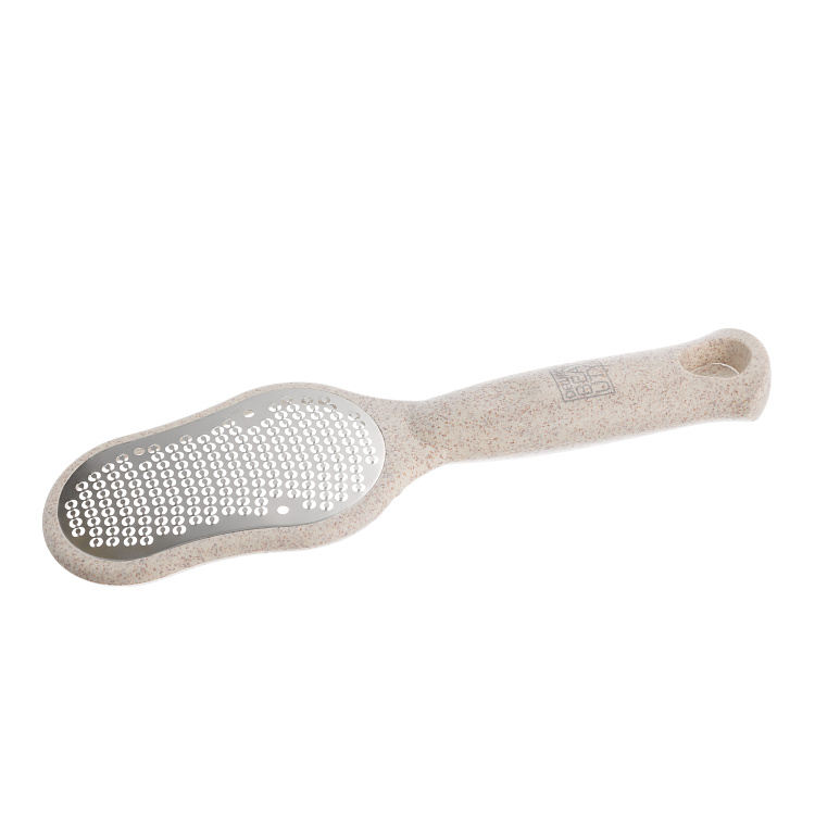 Скребок для удаления мозолей Dewal Beauty с ручкой из пшеничной соломы, 24 см