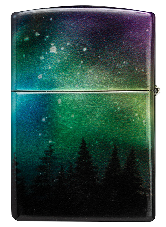 Зажигалка ZIPPO Colorful Sky с покрытием 540 Tumbled Chrome, латунь/сталь, разноцветная, 38x13x57 мм