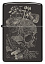 Зажигалка ZIPPO Skull с покрытием High Polish Black, латунь/сталь, черная, глянцевая, 38x13x57 мм