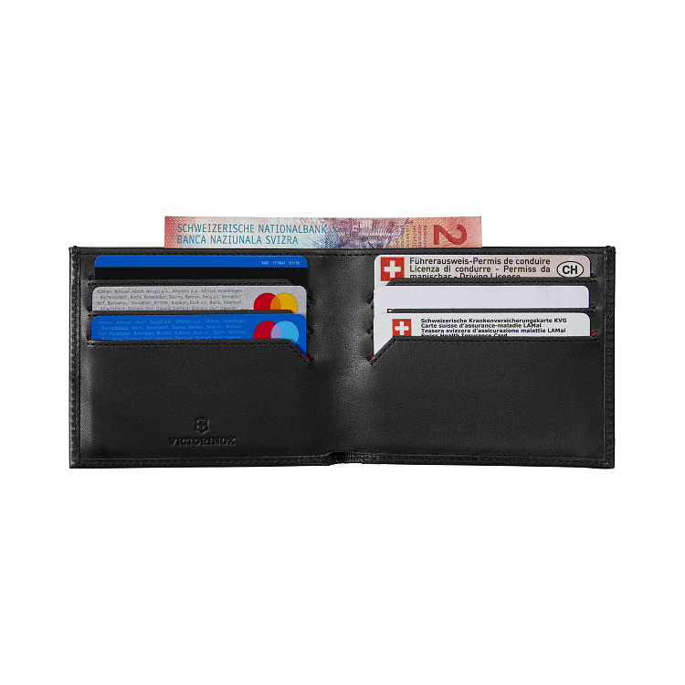 Портмоне VICTORINOX Altius Alox с защитой от сканирования RFID, чёрное, натуральная кожа, 9x1x11 см