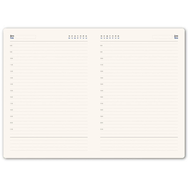 Ежедневник недатированный SALLY, A6, голубой, кремовый блок в линейку