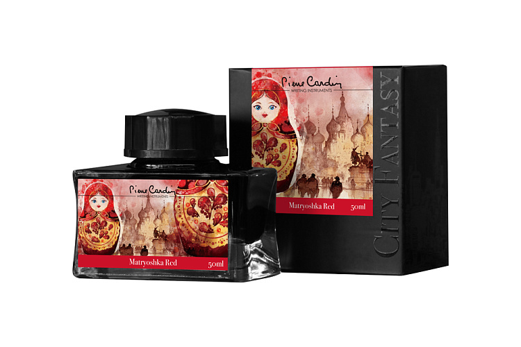 Флакон чернил Pierre Cardin 50мл, серия CITY FANTASY цвет Matryoshka Red (Красная Матрешка)