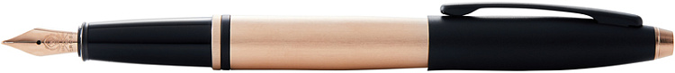 Перьевая ручка Cross Calais Brushed Rose Gold Plate and Black Lacquer, перо M