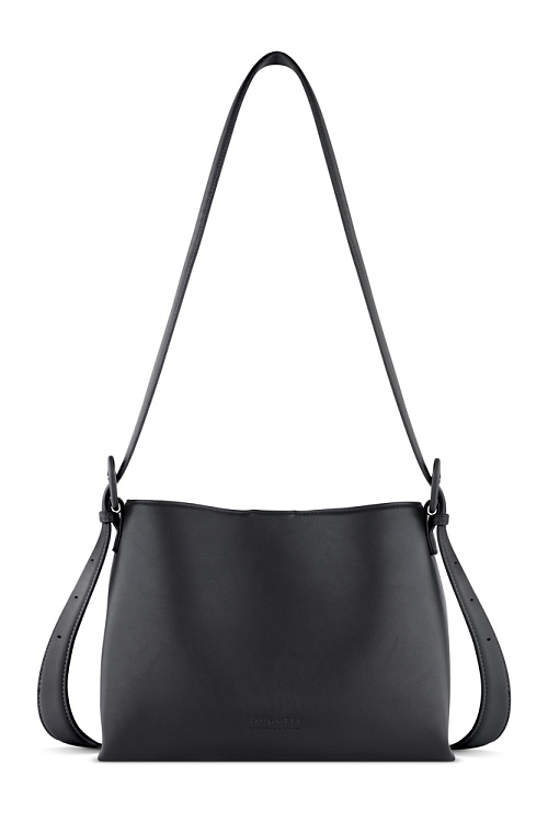 Сумка женская наплечная BUGATTI Luna, черная, полиуретан, 30 x 13 x 22 см