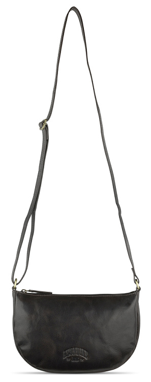 Сумка через плечо KLONDIKE MOUNTAIN «Gina», натуральная кожа в темно-коричневом цвете, 26x15,5x5 см