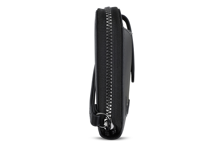 Кошелёк женский BUGATTI Daphne с ключницей, чёрный цвет, воловья кожа/полиэстер, 19х3х11 см