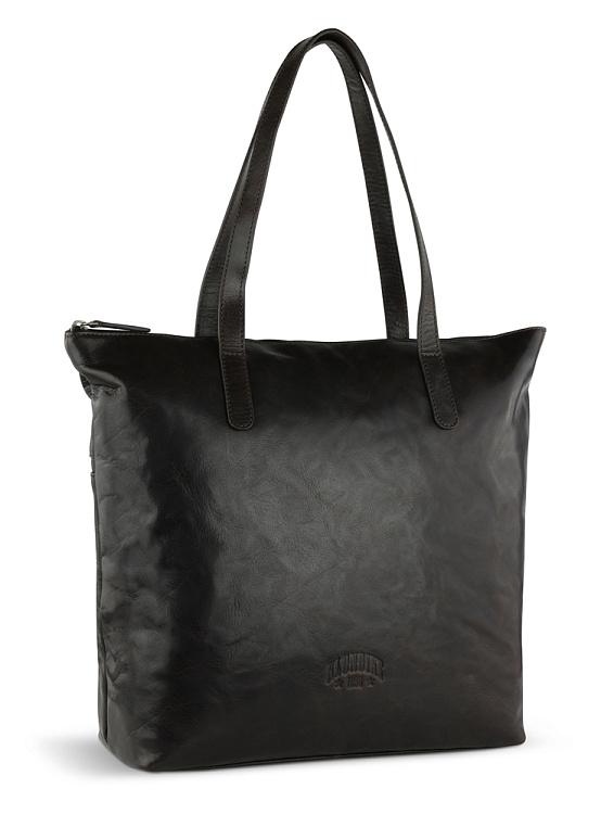 Сумка-шоппер KLONDIKE MOUNTAIN «Linda», натуральная кожа в темно-коричневом цвете, 42 x 35 x 11 см