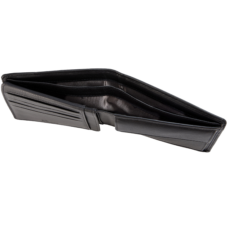 Бумажник Mano "Don Leonardo", с RFID защитой, натуральная кожа в черном цвете, 12,5 х 2,5 х 9 см