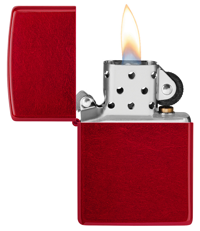 Зажигалка ZIPPO Classic с покрытием Candy Apple Red™, латунь/сталь, красная, глянцевая, 38x13x57 мм