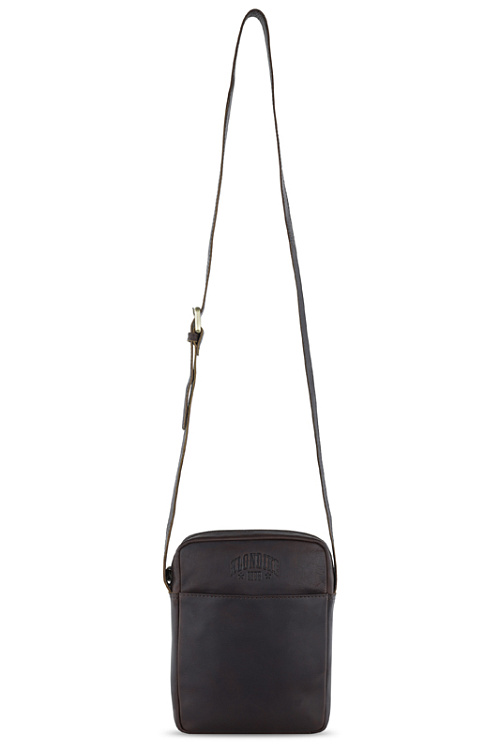 Сумка через плечо KLONDIKE RUSH «Faye», натуральная кожа в темно-коричневом цвете, 18 х 21 х 4,5 см