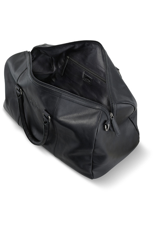 Сумка дорожная KLONDIKE GOLD «Bill», натуральная кожа в черном цвете, 47 х 24 х 23 см