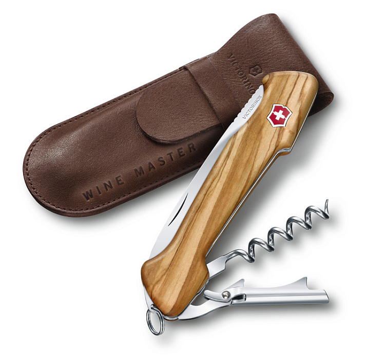 Нож перочинный VICTORINOX Wine Master, 130 мм, 6 функций, с фиксатором, рукоять из оливкового дерева