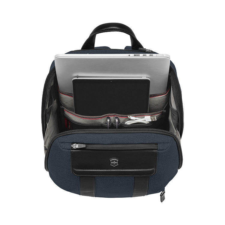 Рюкзак VICTORINOX Architecture Urban 2 City Backpack 14'', синий, полиэстер / кожа, 30x19x42 см, 17л