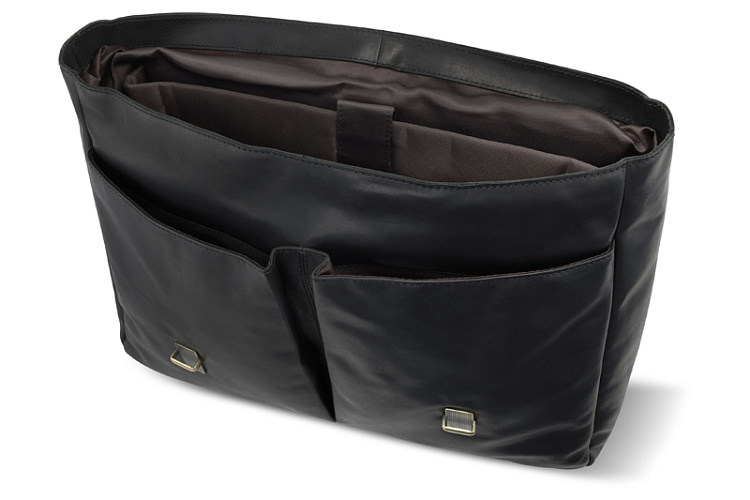 Портфель KLONDIKE RUSH «Louis», натуральная кожа в черном цвете, 40 х 30 х 10 см