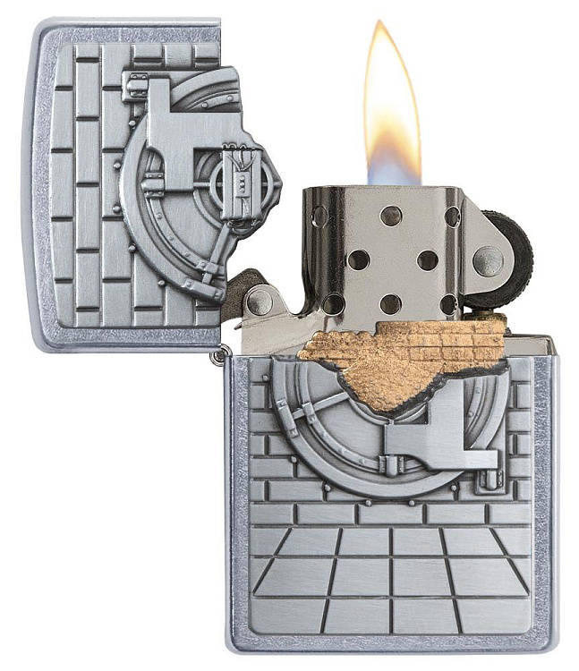 Зажигалка ZIPPO Classic с покрытием Street Chrome™,  латунь/сталь, серебристая, матовая, 38x13x57 мм