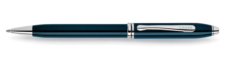 Шариковая ручка Cross Townsend, тонкий корпус. Цвет - синий.