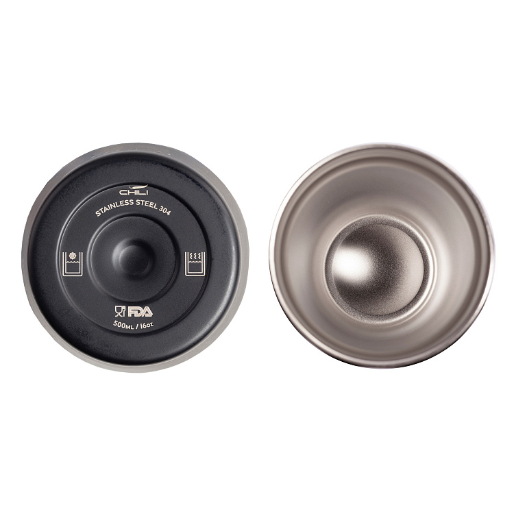 Термостакан "Calypso" 500 мл, покрытие soft touch, черный #