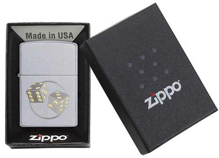 Зажигалка ZIPPO Classic с покрытием Satin Chrome™, латунь/сталь, серебристая, матовая, 38x13x57 мм