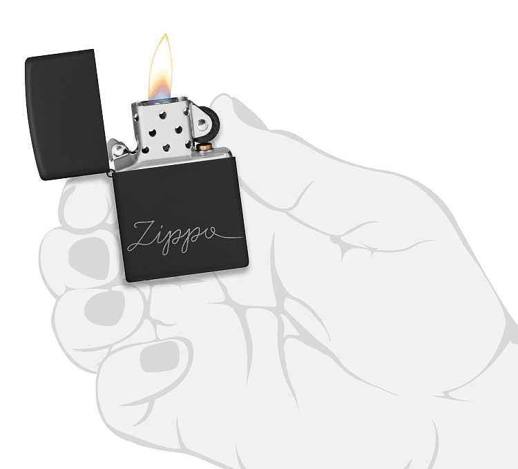 Зажигалка ZIPPO Classic с покрытием Black Matte, латунь/сталь, черная, матовая, 38x13x57 мм