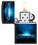 Зажигалка ZIPPO UFO Flame с покрытием Black Light, латунь/сталь, черная, матовая, 38x13x57 мм