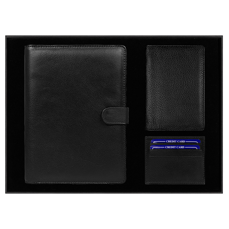 Набор подарочный Solution Prestige Quadro (Блокнот Flexy Forest Urban Latte в суперобложке Country Leather Sky 615600