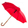 Зонт-трость с деревянной изогнутой ручкой "Хит", полуавтомат, цвет купола белый