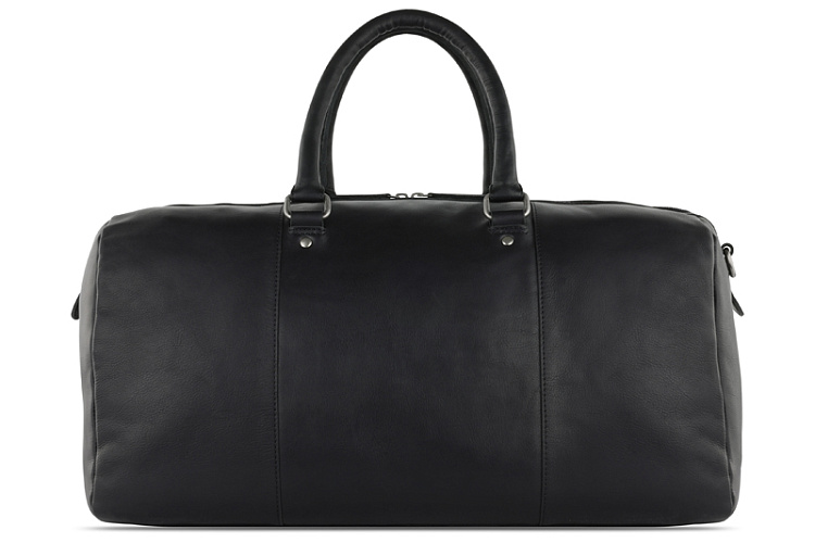 Сумка дорожная KLONDIKE GOLD «Bill», натуральная кожа в черном цвете, 47 х 24 х 23 см