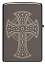 Зажигалка ZIPPO Celtic Cross Design с покрытием Black Ice®, латунь/сталь, черная, 38x13x57 мм