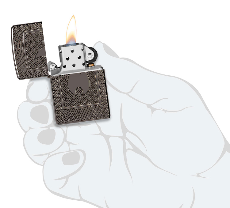 Зажигалка ZIPPO Armor® с покрытием Black Ice®, латунь/сталь, чёрная, 29x10x60 мм