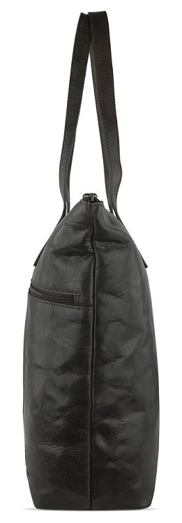 Сумка-шоппер KLONDIKE MOUNTAIN «Linda», натуральная кожа в темно-коричневом цвете, 42 x 35 x 11 см