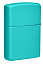 Зажигалка ZIPPO Classic с покрытием Flat Turquoise, латунь/сталь, бирюзовая, глянцевая, 38x13x57 мм