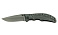 Нож складной Stinger, 90 мм, (чёрный), материал рукояти: сталь/алюминий (серо-синий)
