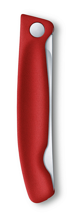 Нож для овощей VICTORINOX SwissClassic, складной, лезвие 11 см с волнистой кромкой, красный