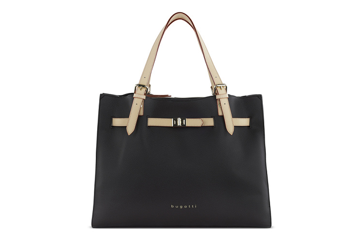 Сумка наплечная женская BUGATTI Ella, темно-коричневая, полиуретан, 37,5х13,5х28 см