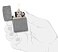 Зажигалка ZIPPO Classic с покрытием ™Plate, латунь/сталь, серебристая, матовая, 38x13x57 мм