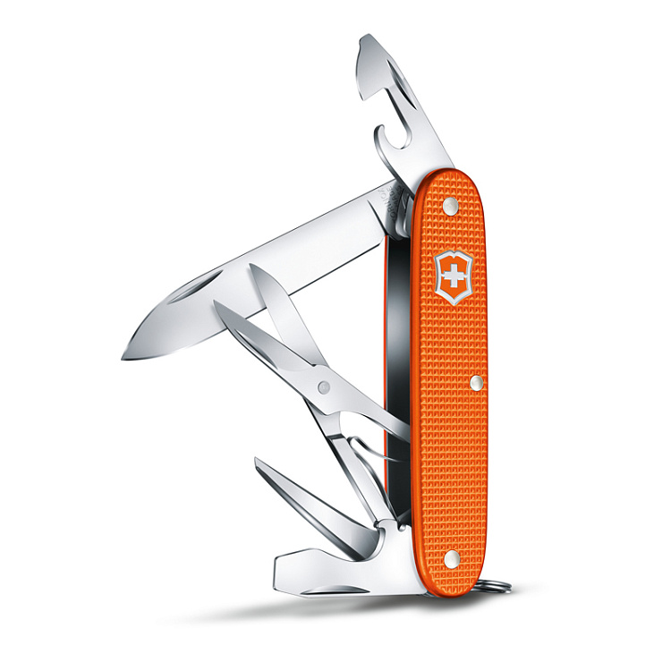 Нож перочинный VICTORINOX Pioneer X Alox LE 2021, 93 мм, 9 функций, алюминиевая рукоять, оранжевый