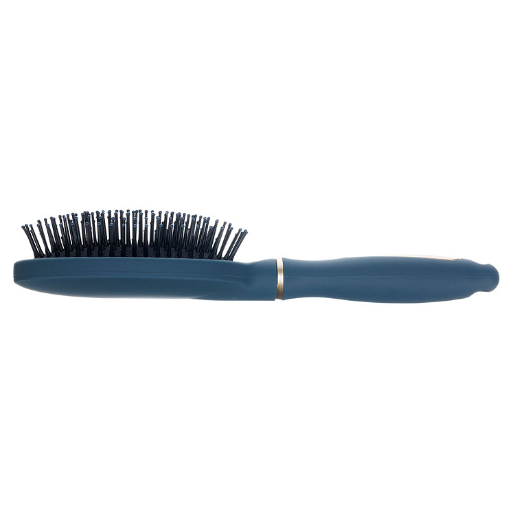 Щетка Dewal Beauty серия "Магия" массажная, овальная, серо-синяя, 11 рядов